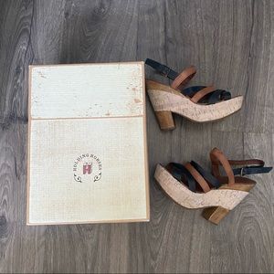 🦒 Anthropologie Heels | Cork + Leather